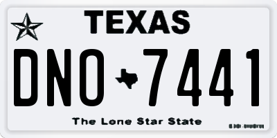 TX license plate DNO7441