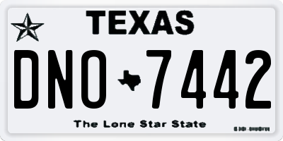 TX license plate DNO7442