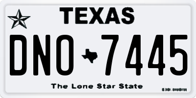 TX license plate DNO7445
