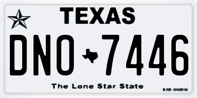 TX license plate DNO7446