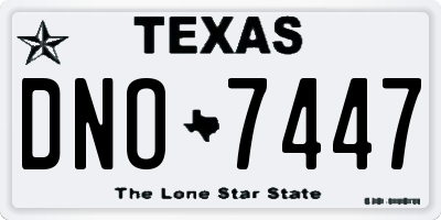 TX license plate DNO7447