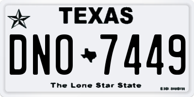 TX license plate DNO7449