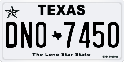 TX license plate DNO7450