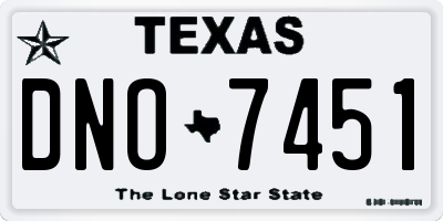 TX license plate DNO7451