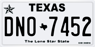 TX license plate DNO7452