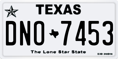 TX license plate DNO7453