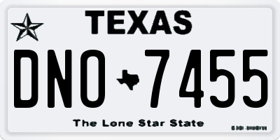 TX license plate DNO7455