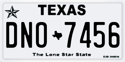 TX license plate DNO7456
