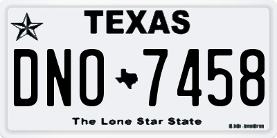 TX license plate DNO7458