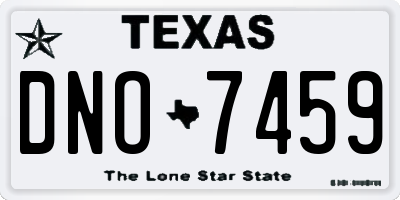 TX license plate DNO7459