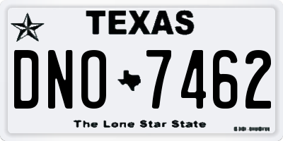 TX license plate DNO7462