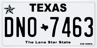 TX license plate DNO7463