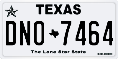TX license plate DNO7464