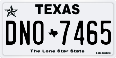 TX license plate DNO7465