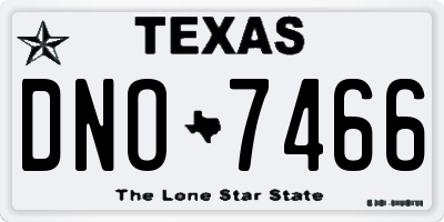 TX license plate DNO7466