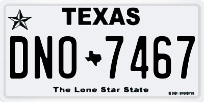 TX license plate DNO7467
