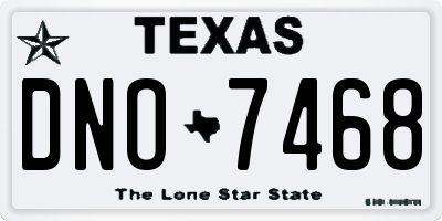 TX license plate DNO7468