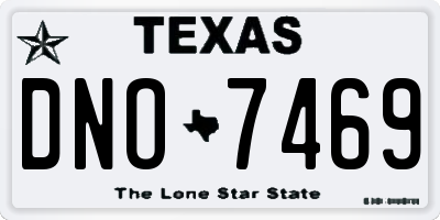 TX license plate DNO7469