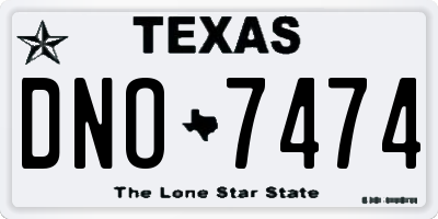 TX license plate DNO7474