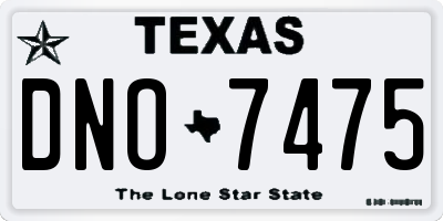 TX license plate DNO7475