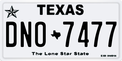 TX license plate DNO7477