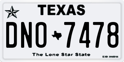 TX license plate DNO7478