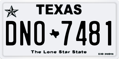 TX license plate DNO7481