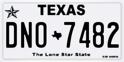TX license plate DNO7482