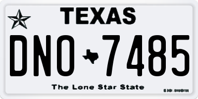 TX license plate DNO7485