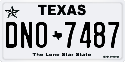 TX license plate DNO7487