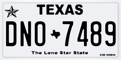 TX license plate DNO7489