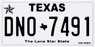 TX license plate DNO7491