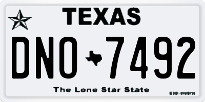 TX license plate DNO7492