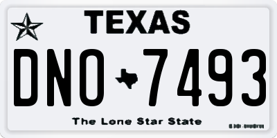 TX license plate DNO7493
