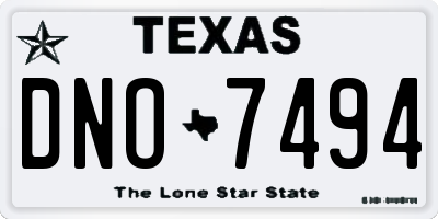 TX license plate DNO7494