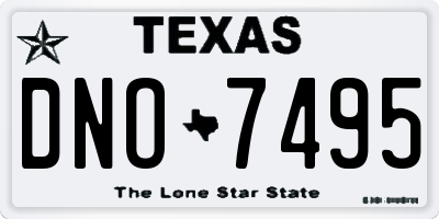 TX license plate DNO7495