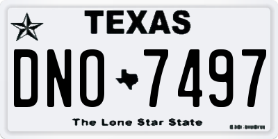 TX license plate DNO7497