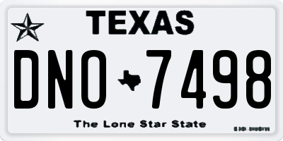 TX license plate DNO7498