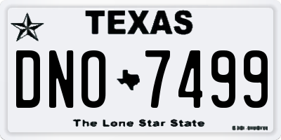 TX license plate DNO7499