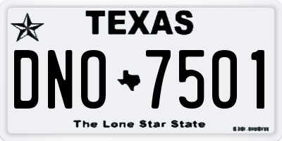 TX license plate DNO7501