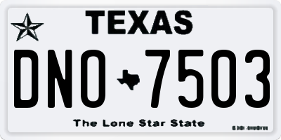 TX license plate DNO7503