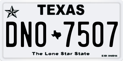 TX license plate DNO7507
