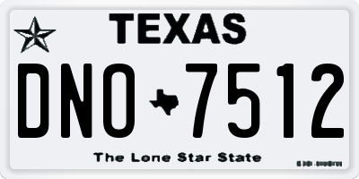TX license plate DNO7512