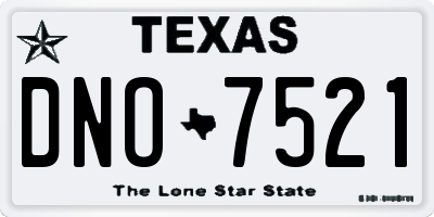 TX license plate DNO7521