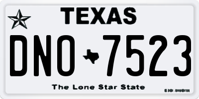 TX license plate DNO7523