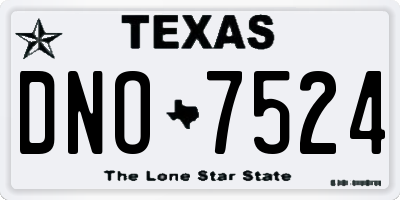 TX license plate DNO7524
