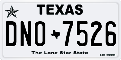 TX license plate DNO7526