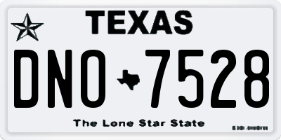 TX license plate DNO7528