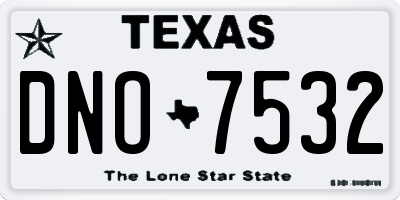 TX license plate DNO7532