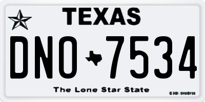 TX license plate DNO7534